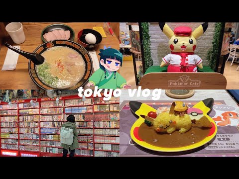 pokemon cafe, rainy day in tokyo, what i eat (ichiran, okonomiyaki), cute cafes | vlog