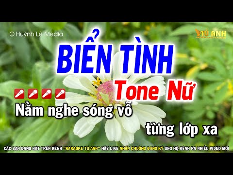 Karaoke Biển Tình | Tone Nữ | Dễ Hát | Tú Anh