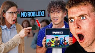 Mean Teacher BANS ROBLOX From School!