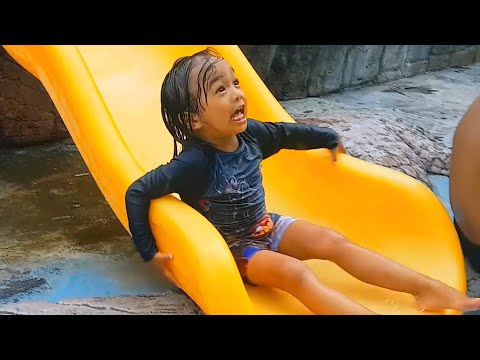 Funny Kids at Children's Waterpark Reverse Version