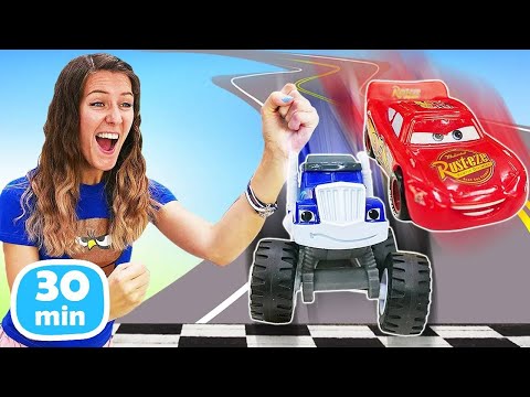 Rayo McQueen vs. Crusher: ¿Quién es el más rápido en la pista? Los coches de carrera.