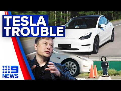 Tesla threatens to sue ads showing its car hitting kid-size mannequins | 9 News Australia