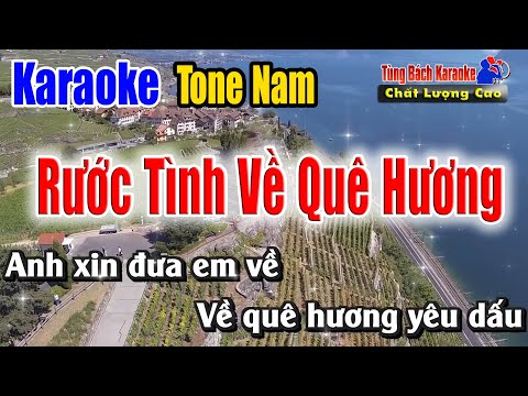 Rước Tình Về Quê Hương | Karaoke Tone Nam – Nhẹ Nhàng Dễ Hát – Nhạc Sống Tùng Bách