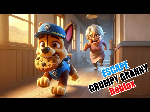 Paw Patrol Chase Escape Grumpy Granny - Crocky Plays Roblox