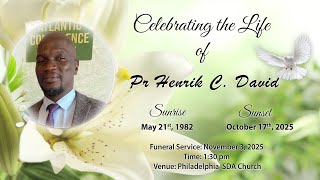 Celebrating the Life of Pr Henrik D. David, 3rd November 2025