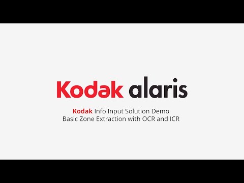 KODAK Info Input Solution Demo: Basic Zone Extraction with OCR and ICR Preview