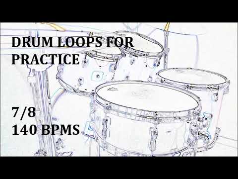 [Drum Loops for Practice] 7/8 Drum Loop 140bpm