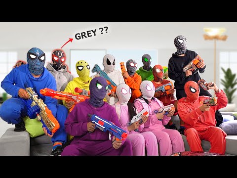 Poor GREY is New SuperHero ?? Pro 12 Spider-Man & Spider-Girl Go To Trainning Neft Gun !! ( Comedy )