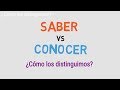 Distinguishing Saber and Conocer in Spanish