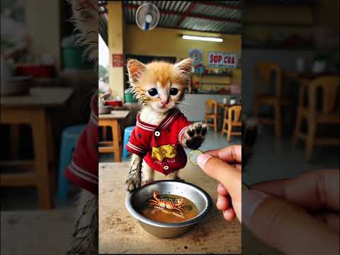 Chú mèo con tội nghiệp bị bạn bè chế giễu vì ăn bánh phồng tôm bẩn #JDVP