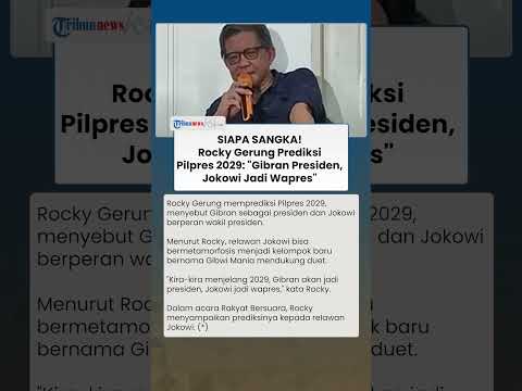 Rocky Gerung Ramal Pilpres 2029: “Gibran Jadi Presiden, Jokowi Jadi Wakil Presiden!”