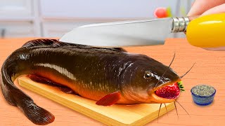 Catch and Cook Fish 🐟 How to make the best fried mini catfish 😲Mini Yummy Cooking