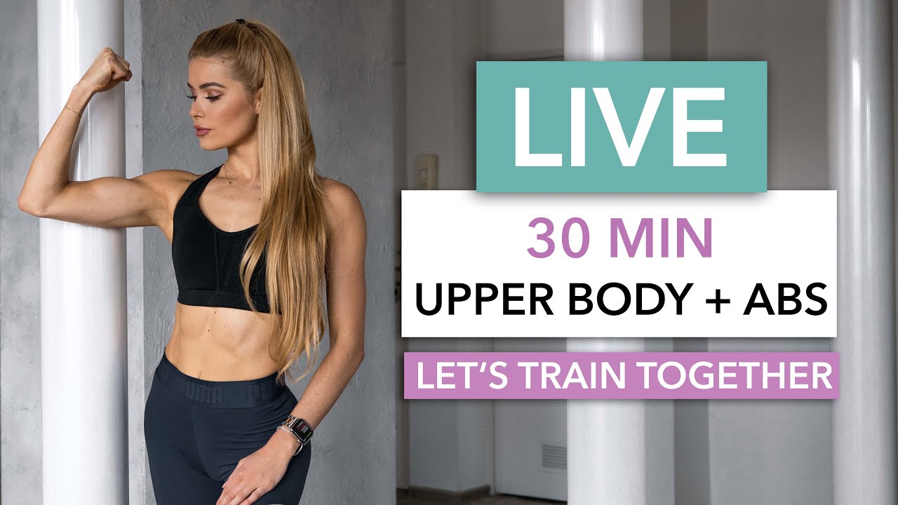 30 MIN UPPER BODY & ABS - Let's train together / No Equipment - Pamela Reif