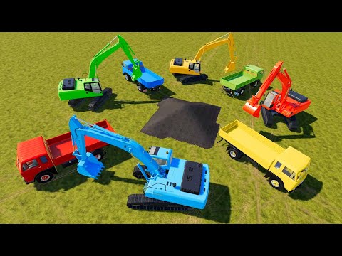 Excavators video Game JCB loads Colors and Transporting a Trucks | Which Excavator is Right