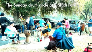 The Sunday drum circle at Griffith Park HDR