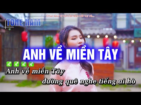 Karaoke Anh Về Miền Tây Tone Nam Nhạc Sống | Hoàng Dũng Karaoke