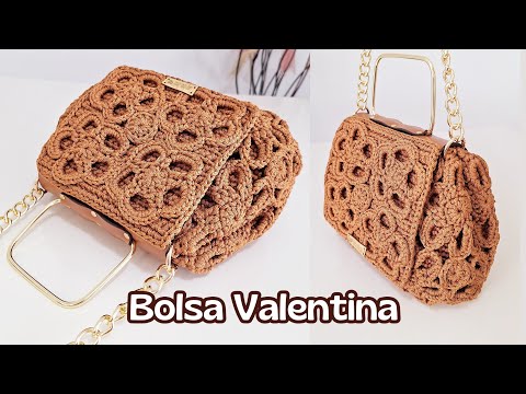 BOLSA DE CROCHÊ COM PADRÃO EM FLORES E ACABAMENTO SOFISTICADO/Bolsa Valentina