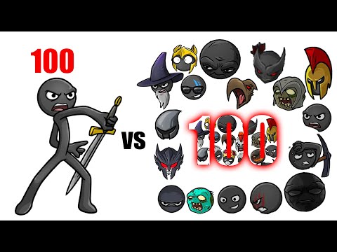 Stick War Saga - 100 Swordwraths Vs 100 of each unit