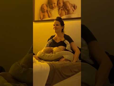 I’ve heard Breastfeeding is relaxing. My Wife might disagree! 🤣 #triplets #mom #cute