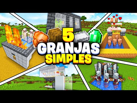 5 GRANJAS SIMPLES para tu SURVIVAL en MINECRAFT 1.21!✌