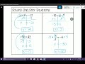 Solving One & Two Step Equations