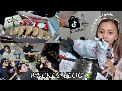 WEEKLY VLOG: catching up w/ friends, trying churros from krispy kreme! 🍩 + tiktok budols unboxing! 📦