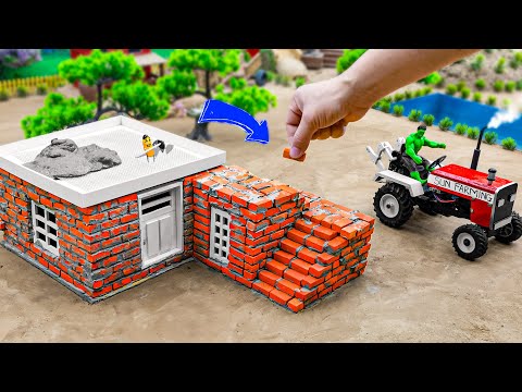 diy mini tractor making roof construction science project P2 | concrete slab making