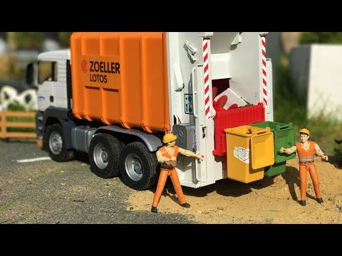 Bruder Toys Garbage Truck and Tractors at work! TOP DIY Tractors for kids!