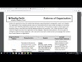 Patterns of Organization in Writing