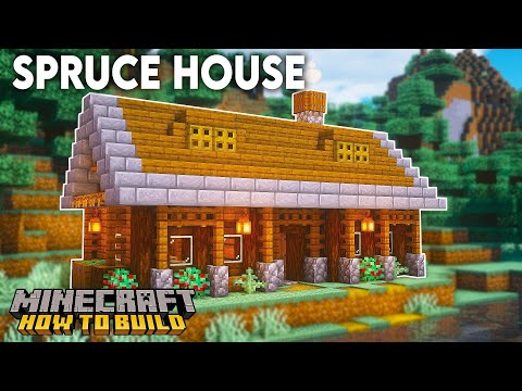 Minecraft: How to Build a Spruce House | Wooden Survival House