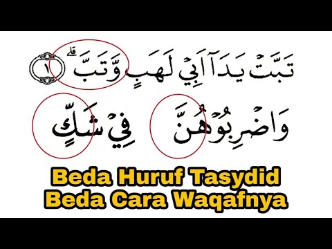 Harus Bedakan Cara Berwaqaf Pada Huruf Tasydid + Contoh & Praktek