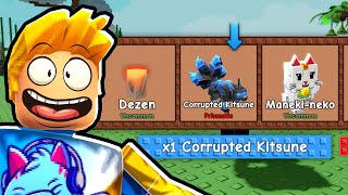 I HATCHED CORRUPTED KITSUNE in GROW A GARDEN (CRAZY LUCKY)