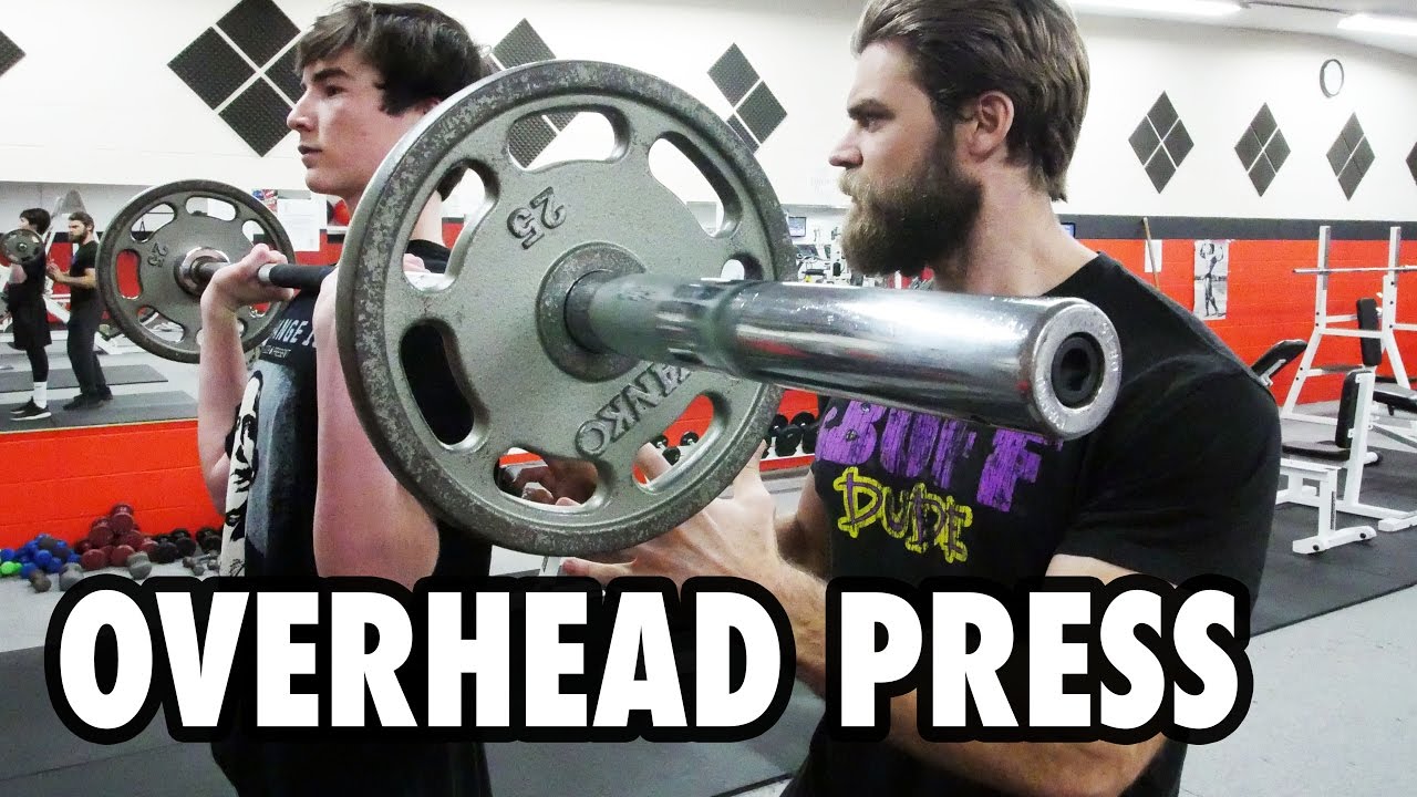 Teen beginners bodybuilding training - overhead press - Buff Dudes