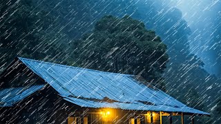 Rain Sounds for Sleeping - Heavy Rain & Strong Thunder for Deep Sleep, Relax, Improve Sleep