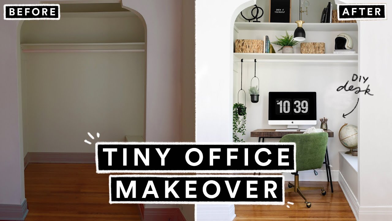 Diy small office makeover on a budget! (diy desk + organization ideas) Lone Fox