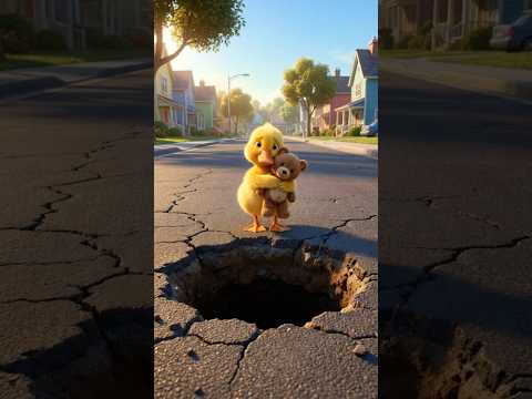 Charlie Chaplin and a clever white cat help a little duck retrieve its teddy bear. ๐ฅ๐ฑ๐ฉ