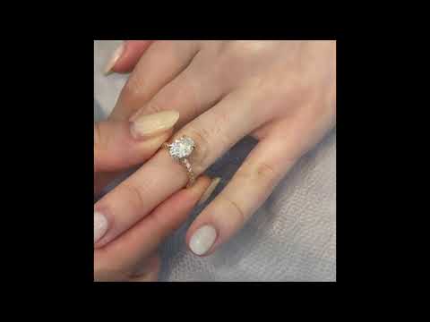 Oval Moissanite Bezel Band Engagement Ring