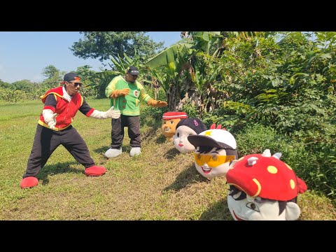 Badut Boboiboy mencari kostum yang hilang, ada kepala kostum badut tercecer