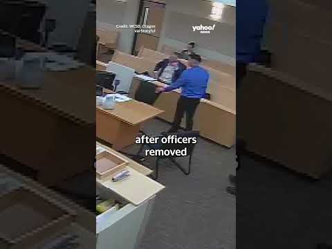 Oregon courthouse security video shows escaping defendant #shorts