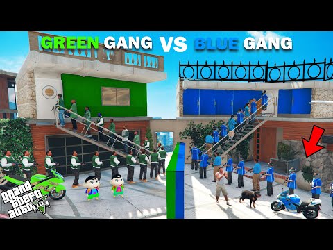 Franklin Blue Gang VS Shinchan Green Gang Ultimate Challenge In GTA 5!