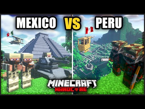 100 jugadores SIMULAN UNA GUERRA entre MEXICO y PERU en Minecraft Hardcore!!