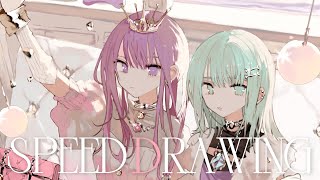 alexandrite╎Speed drawing イラストメイキング 318倍速 字幕解説☽