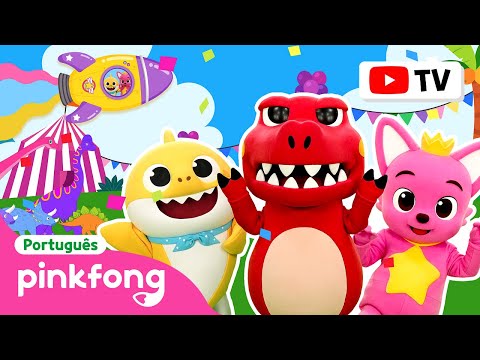 [4K] Marcha com Dinossauro Mais Legal |Dança e Aventura| Pinkfong,BebêTubarão! Canções para Crianças