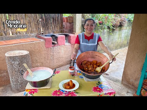 Mi Mamá Nos Lo Hacía Ahora Yo lo Hago Para Mi Familia Camote Enmielado y Atole Blanco Calientito