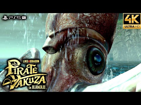 Like a Dragon: Pirate Yakuza in Hawaii - Giant Squid Boss Fight (4K 60FPS)