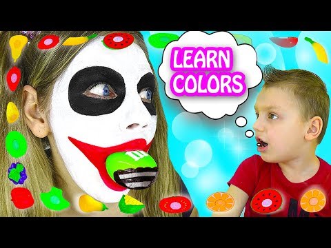 JOKER Mom and Tamik play with fruits and Learn Kids good behavior