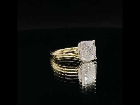 3 carat Lab Grown Cushion Diamond Engagement Ring