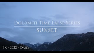 Dolomiti, Val Gardena, Italy | Timelapse Series 365 | Sunset 2023.11.10 | Livestream, Weather 4k