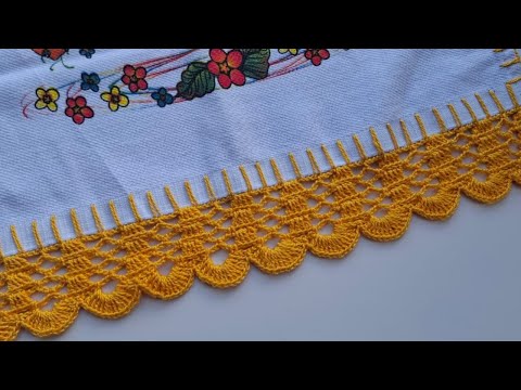 Como fazer bico de croche em pano de prato #850