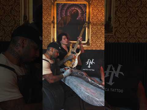 Linkin Park was begging for guitar - Leg Sleeve by IG @_angelotattooink #tattoo #guitarcover